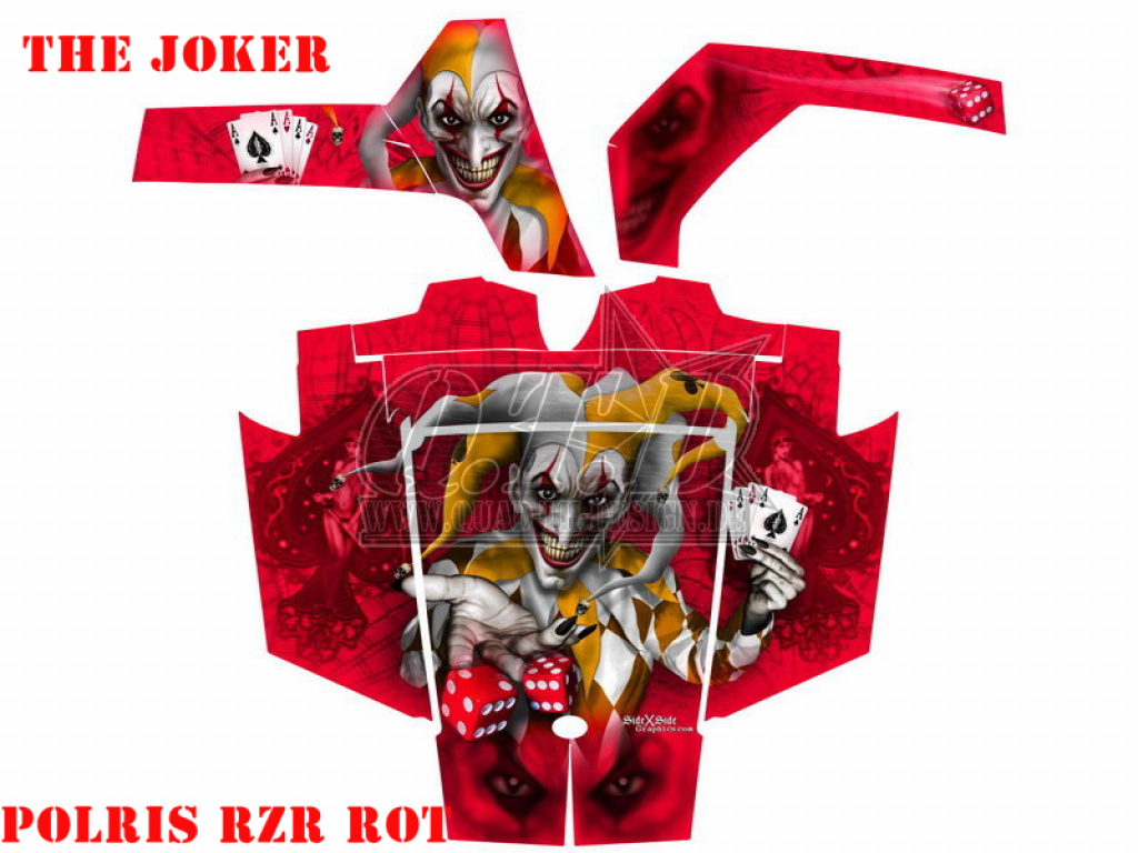 Joker Hintergrund Rot, Jokerfarbe Gelb-Weiß für Polaris RZR 800/800 S - 2006-2010